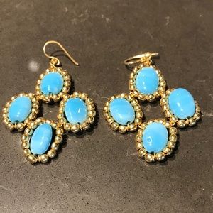 🐠 Lisi Lerch Aqua and Gold Bangle Earrings